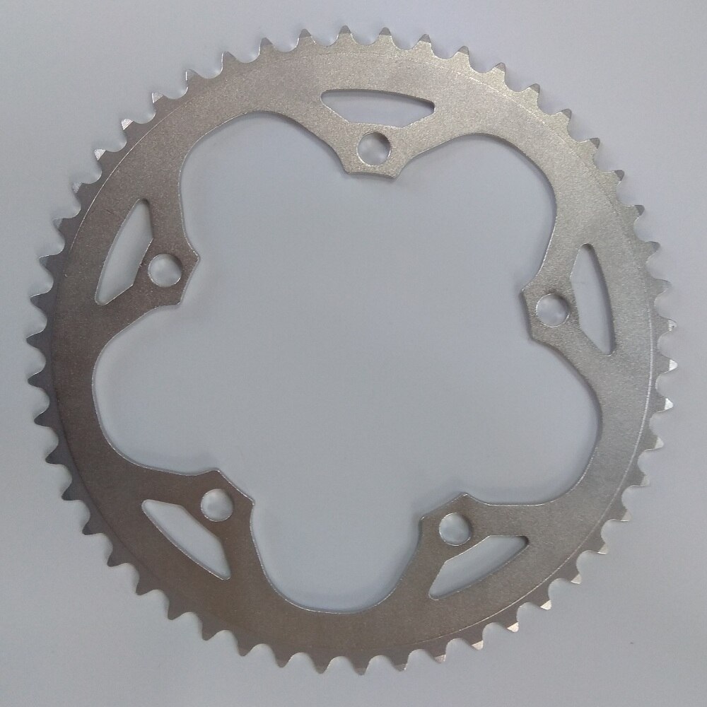 Vägcyklar kedjedrev 130 bcd 38t 39t 40t 42t 44t 46t 48t 50t 52t 53t 56t fällbara cykel kedjehjul cnc silverfärgade ringar: 130 bcd 50t