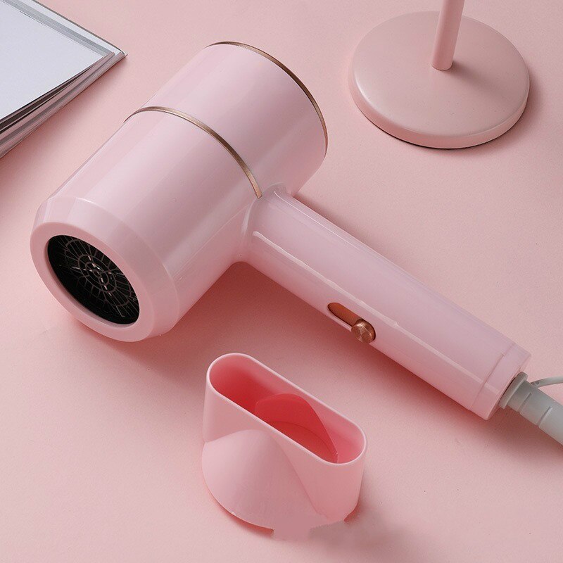 Hair Dryer Strong Wind Hair Dryer Salon Dryer Cold Wind Negative Ionic Hammer Blower Dry Electric Hair Dryer: Pink