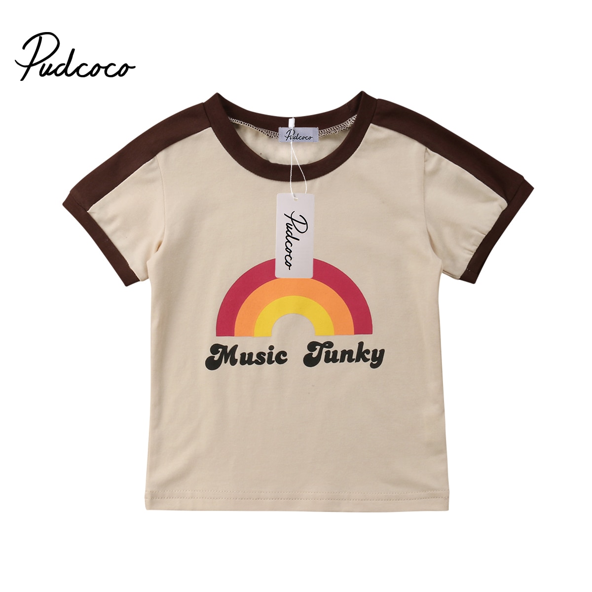 Baby zomerkleding kinderen baby jongens meisjes kleding korte mouwen t-shirt kind peuter regenboog topjes t-shirts 1-6t