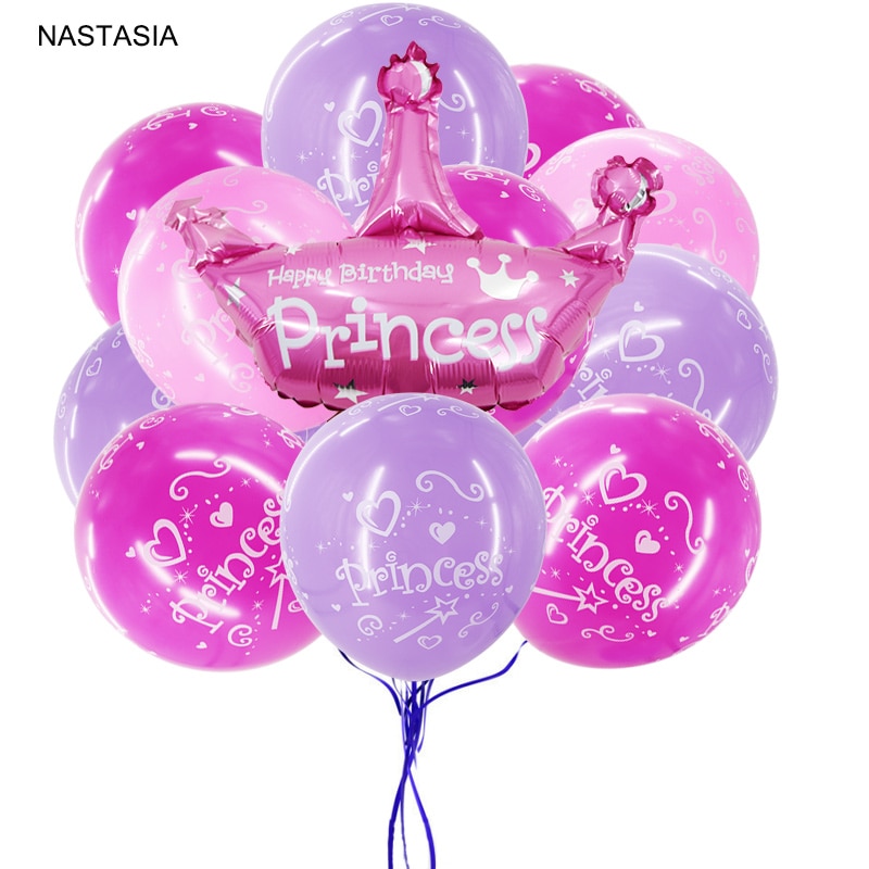 Nastasia 10/ stuks prinses aluminiumfolie ballon en bedrukte ballon verjaardagsfeestdecoraties kinderen babyshowerbenodigdheden