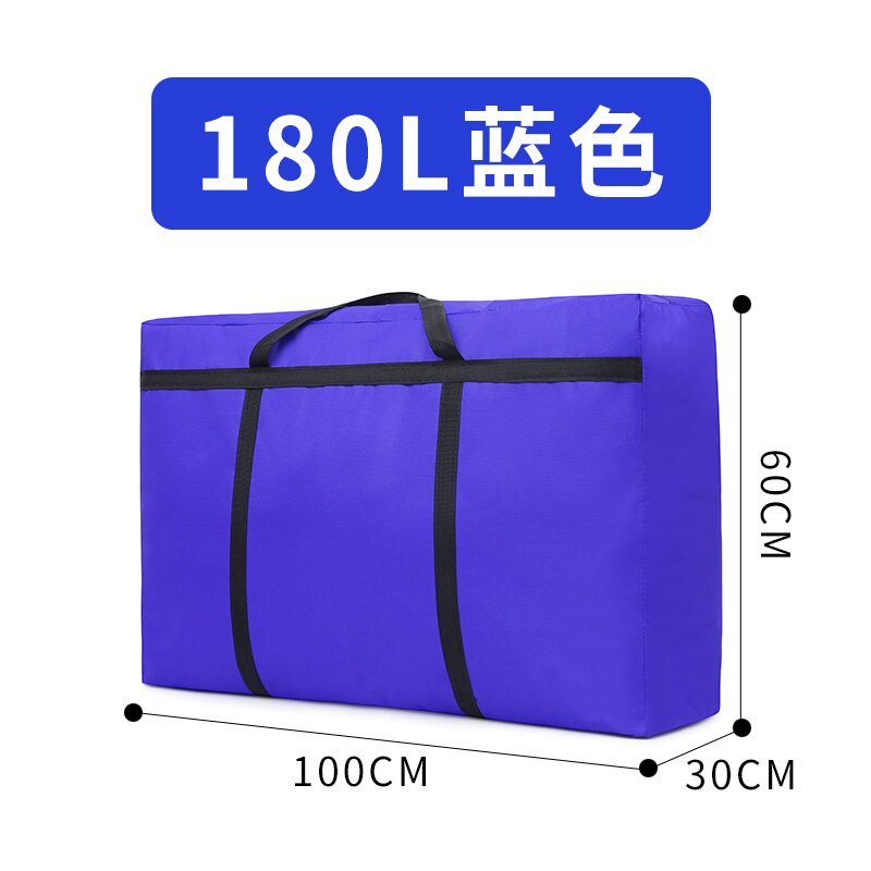 Bolsa de lona Oxford de gran capacidad para embalaje móvil, 180L tejida de bolsa de lona, artefacto de almacenamiento de edredón, portátil, piel de serpiente: Blue 180L