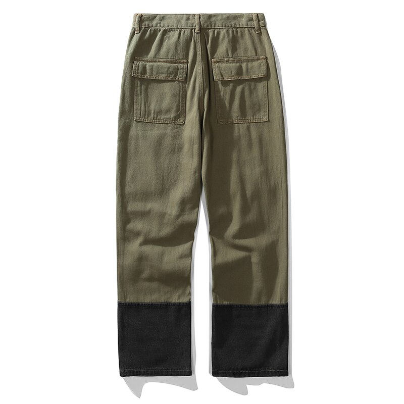 Streetwear Beach Beauty Jeans Men Blue Hip Hop Distressed Ripped Denim Jeans Washed Destroyed Patch Straight Denim Trousers