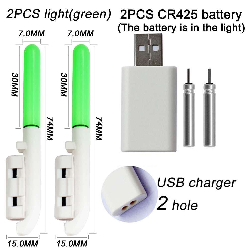 Electronic Fishing Light CR425 3.6V Battery USB Charge Rod Sense Strike Indicator LED Stick Pesca Tackle Night Bright Flash Lamp: PURPLE