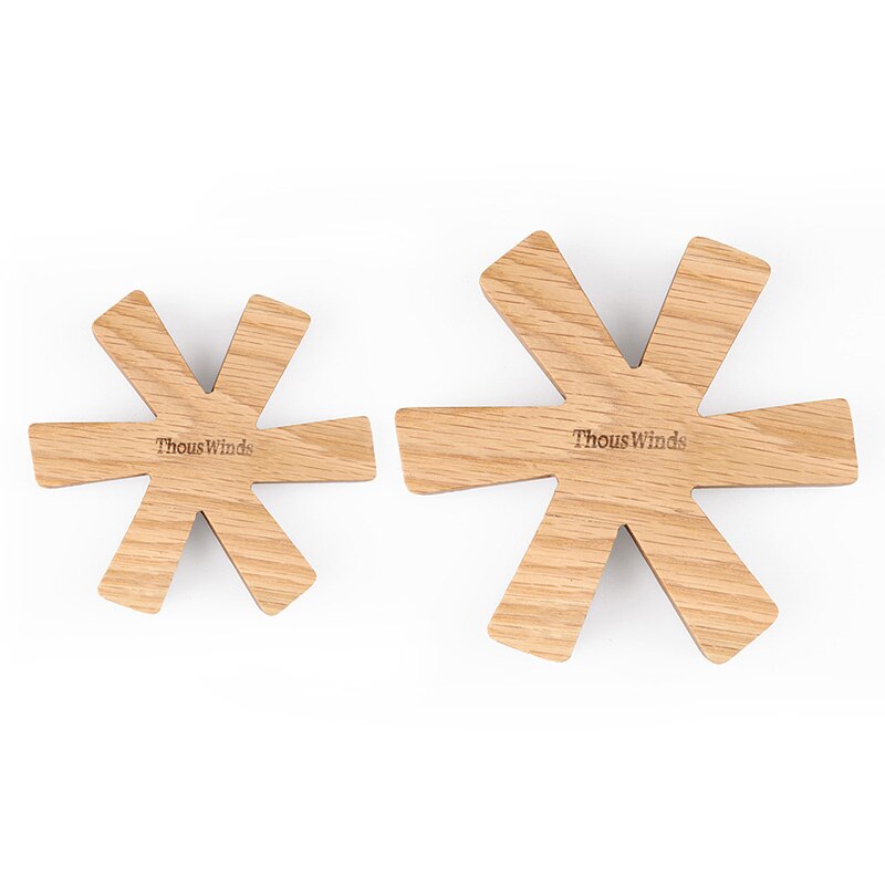 Tapete de aislamiento de madera maciza, Mantel Individual para acampar al aire libre, copo de nieve, tapete para olla: White Oak Suit