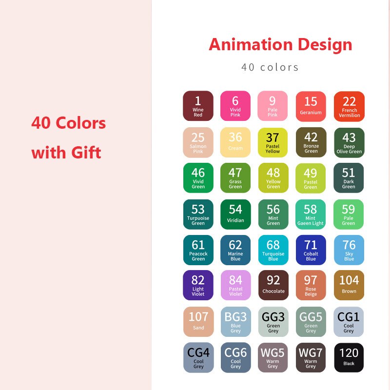 12/24/36/48/60 Colors Dual Tip Fine Liner Art Marker Pens Set Watercolor Drawing Painting Markers Pen Brush Schoo: 40 Color C