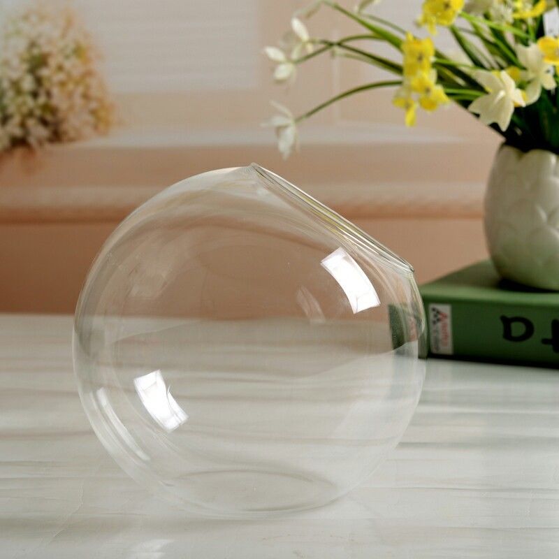 Transparent Clear Glass Flower Plant Stand Hanging Vase Planter Terrarium Container Home Garden Office Decor: E
