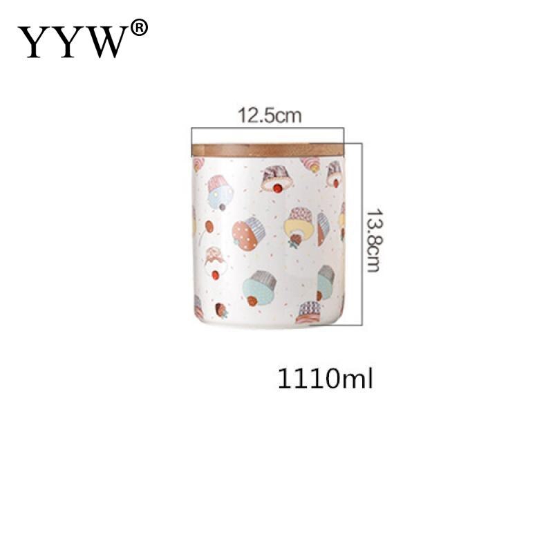 Süße Küche Gläser Lagerung Flaschen Haushalt Lebensmittel Lagerung Container Körner Muttern Dosen Kuchen aufbringen Keramik Groß Produkt Krug Bank: 2uff1a125x138mm
