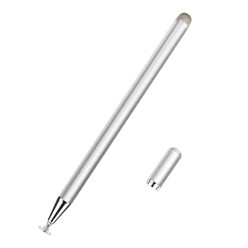 Fonken stylus kynä kosketusnäytölle 2- in -1 kosketettu kynä puhelin tabletille näkyvä kärki piirustuskynä samsung android kynä kannettava tietokone: Hopea