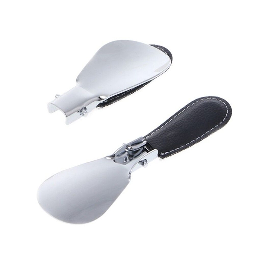 Foldable Stainless Steel Shoe Horn Long Shoespooner Spoon