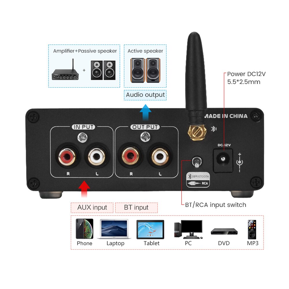 BRZHIFI 6J5 Vakuum Rohr Vorverstärker Bluetooth 5,0 Elektronenröhre Stereo Pre-verstärker Mit Ton Ajustment Für Sound Verstärker