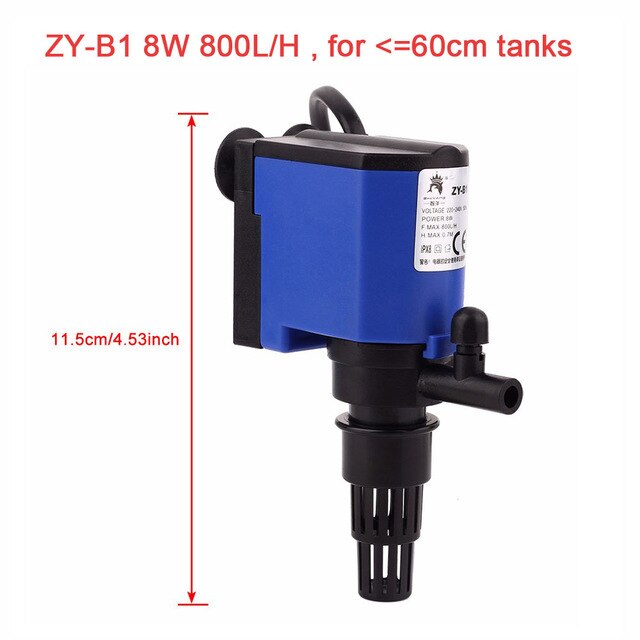 Three-in-one Silent Filter Submersible Pump Aquarium Oxygenation Built-in Two-in-one Filter Pump: ZY-B1 8W