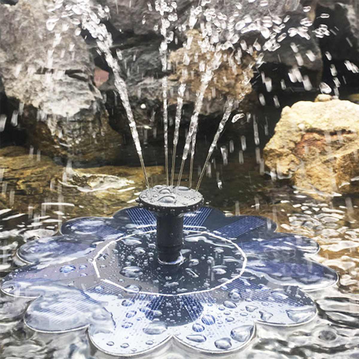 6V 1.4W Solar Powered Fountain Pool Lake Pond Water Aquarium Bird Bath Floating Water Fountain Pump Garden Decor with Battery