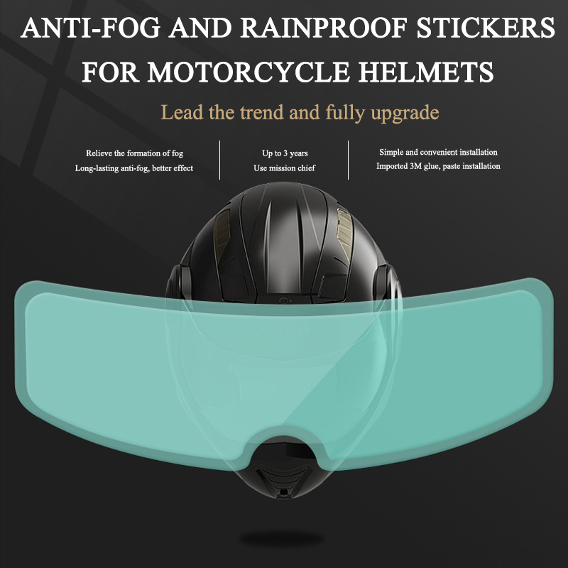 1 pz Moto casco specchio pellicola antipioggia adesivo antiappannamento casco universale ad alta definizione adesivo trasparente accessori Moto