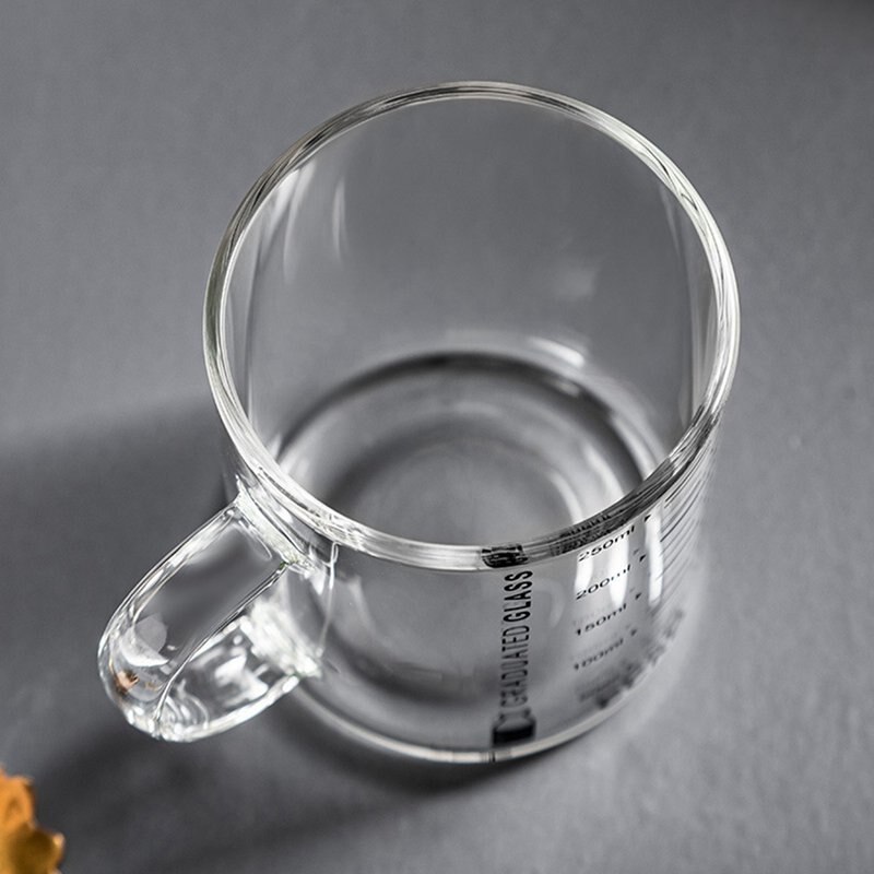Tazza di vetro trasparente con tazza da colazione graduata microonde uso tazza di caffè al latte tazze di succo d'acqua per uso domestico bicchieri da cucina