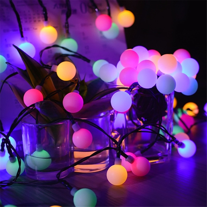 4m/6m/10m/20m/30m/50m bollen lichtsnoer, lichtslinger met led-verlichting, kerstversiering voor thuis, feest, straatverlichting