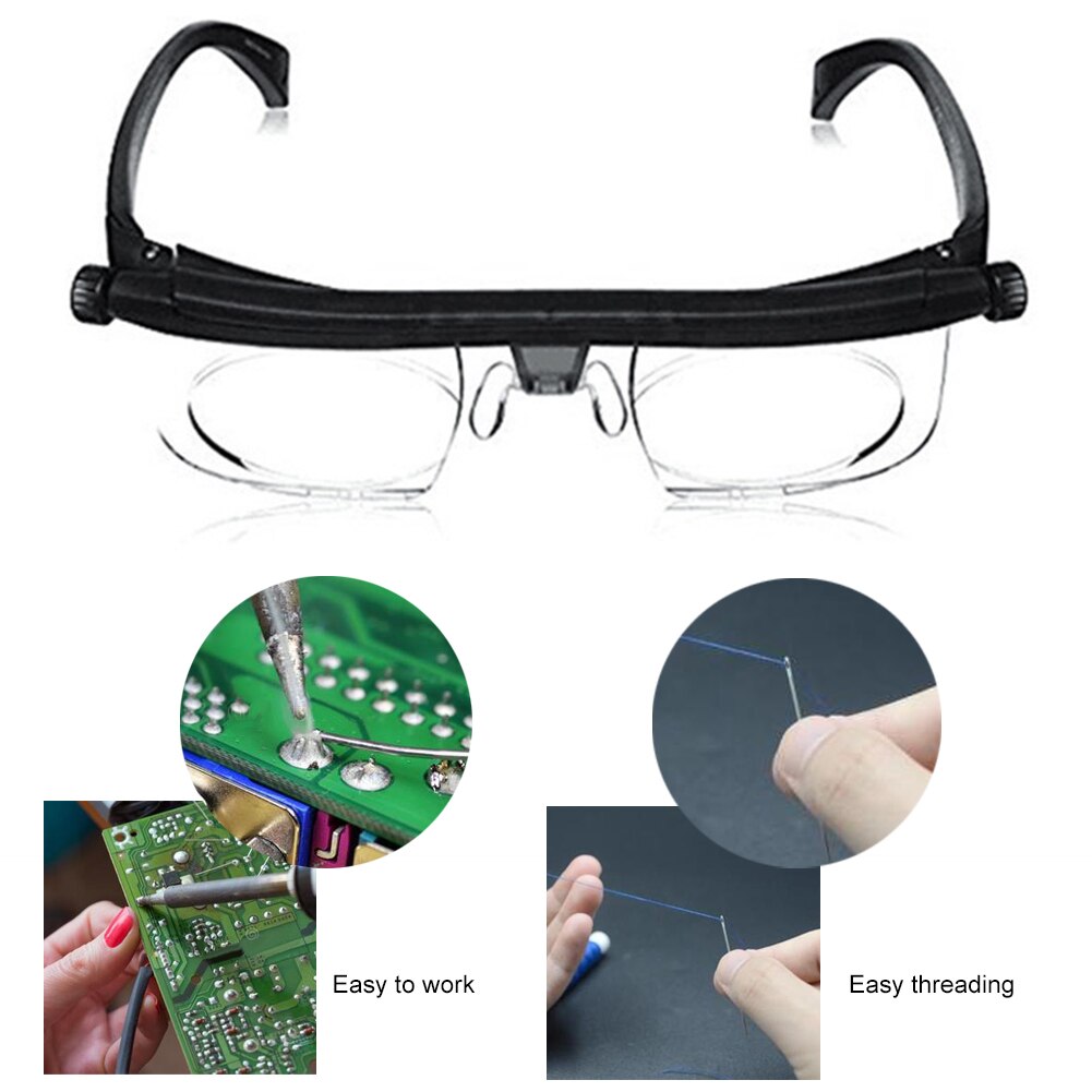 Verstelbare Sterkte Lens Eyewear Variabele Focus Afstand Vision Zoom Bril Beschermende Vergrootglazen