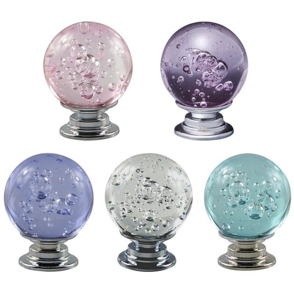 Bouton rond en boule de cristal pour armoire et meubles, poignée de fusion, panneau Chi, nervure de porte