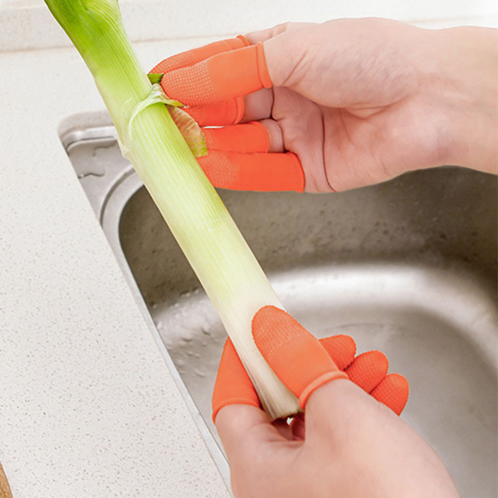 100 Pcs Disposable Finger Cover Natural Rubber Gloves Non-slip Latex Finger Cots Fingertips Protector Gloves Non-toxic