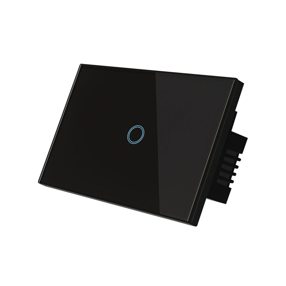 RF433 Wall Light Touch Switch 1gang Switch Support RF 433 433Mhz Remote Control No neutral wire 110V-240V US standard: Black 1 gang