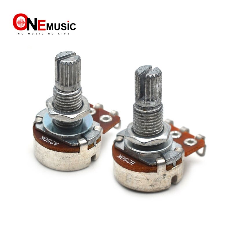Potenciómetro para guitarra, pieza de bajo, accesorios de guitarra, 250K, 500KSplit, 15mm/18mm, 2 uds.