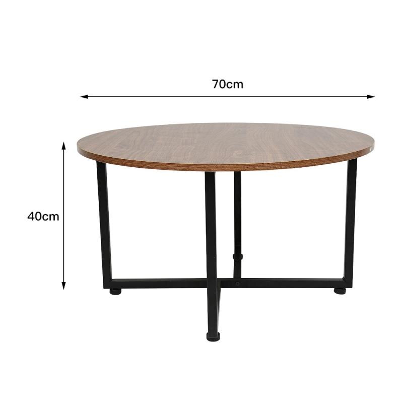 70 * 70 * 40cm American Retro Style Round Coffee Table Modern Home Living Room Sofa Round Table HWC