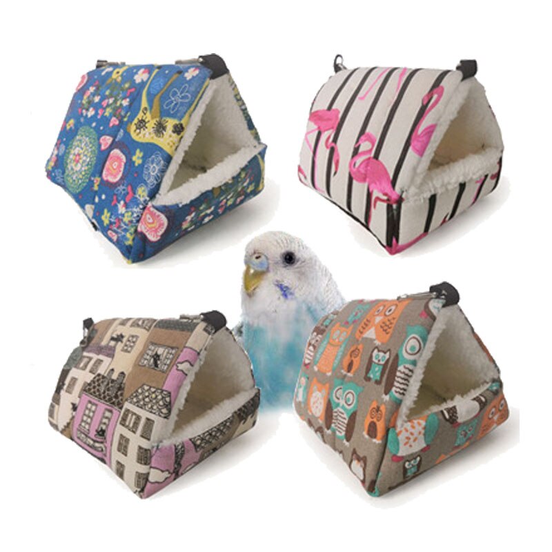 Bird Cage Cotton Sleeping Parrot Cage Nest Mini Animal Hanging Cage Swing Small Pet House Warm Velvet Cage For Born Pet