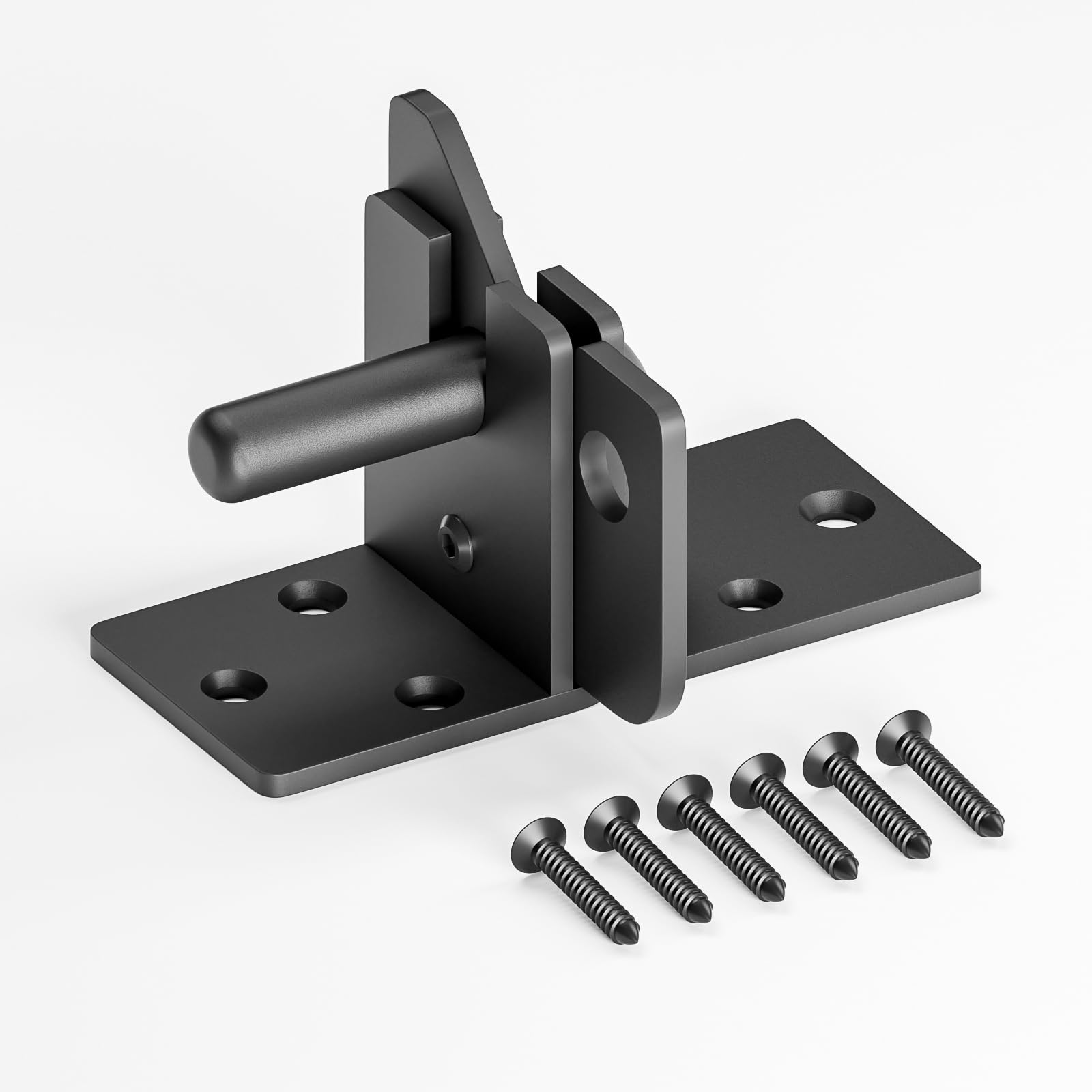 Pestillo de puerta automático para valla de madera, bloqueo de puerta automático, palanca de gravedad para puerta de valla de madera, Pestillos de puerta, negro: Default Title