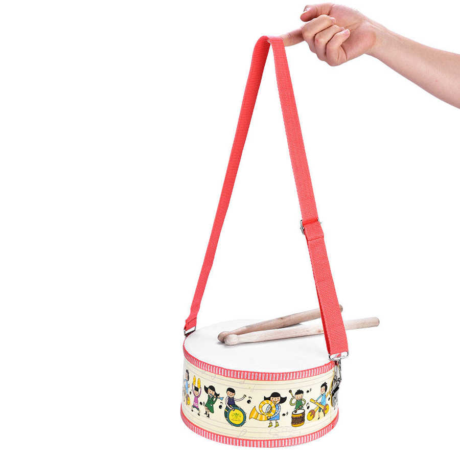 Mini Wooden Hand Percussion Instrument Set Include Strap 2 pcs Stick