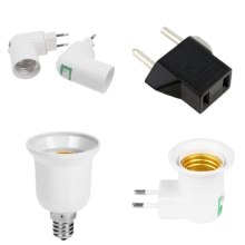1pc E27 LED Light Socket PBT PP E27 EU To US Plug Adapter White Base LED Lamp Base With Switch Adapter Converter Socket