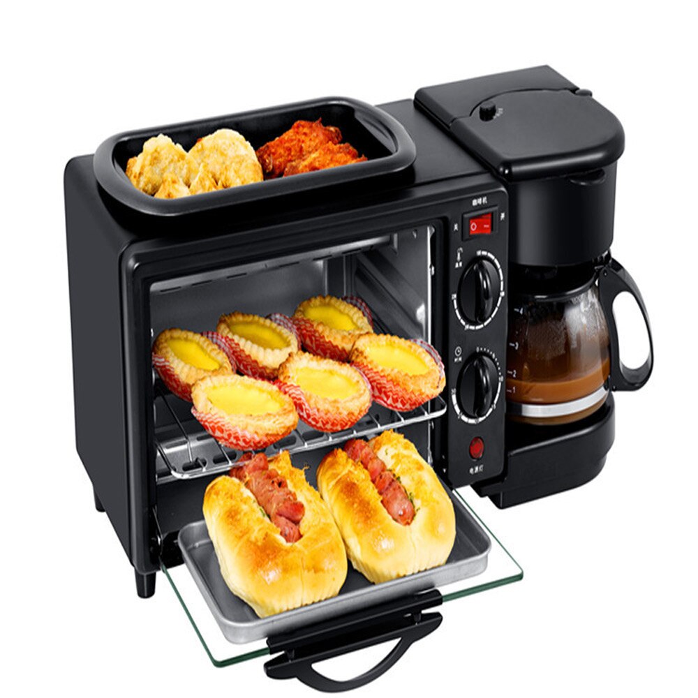 Multifunctionele Ontbijt Machine Volledige Automatische Bakken Machine Infuus Koffiezetapparaat Huishoudelijke Brood Pizza Koekenpan Broodrooster