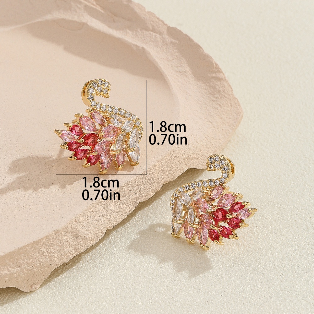 Boucles d'oreilles couleur cygne de Style déesse de luxe léger, boucles d'oreilles en Zircon micro-pavé, boucles d'oreilles longues à la et polyvalentes