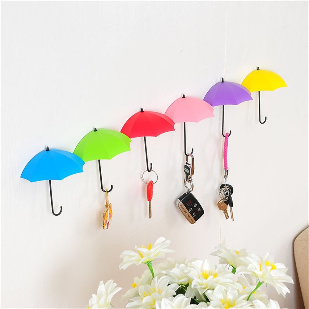 Paraplu Stijl Sterke Hander 12 Stuks Kleurrijke Paraplu Muur Haak Haar Pin Houder Organizer Decoratieve