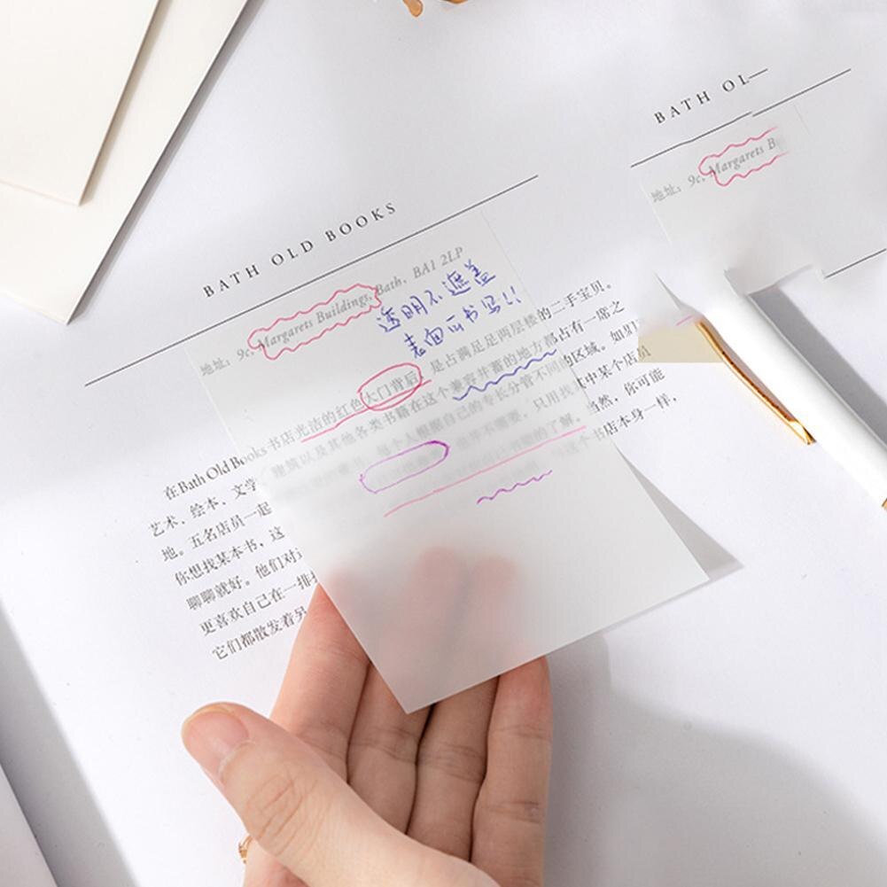 50 Sheets/pack Of Transparent Notepad Waterproof Sticky Notes Note Paper Daily To-do List Paper Memo Stickers Student Stationery