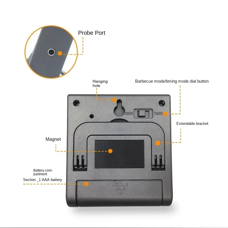 LCD Digital Kitchen Countdown Timer Stopwatch Alarm Clock Kitchen Timer Practical Cooking Alarm Clock DIY Standing Timer