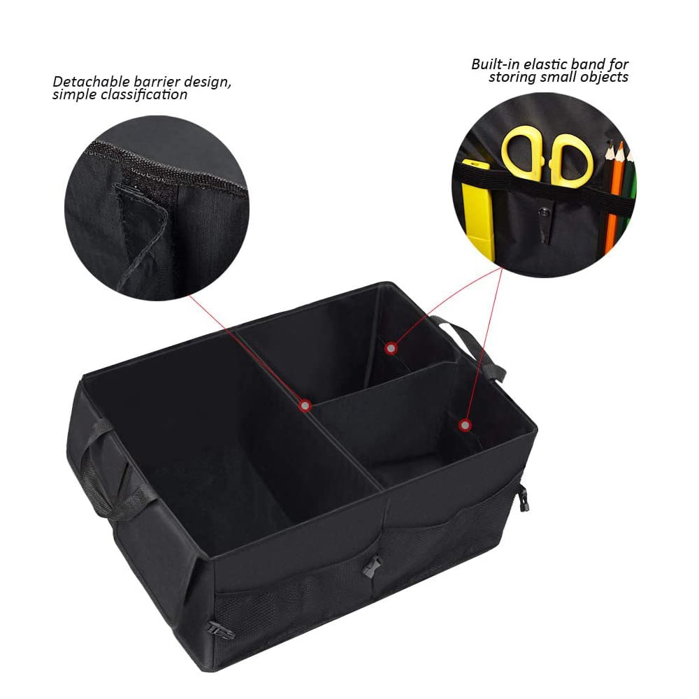Car Trunk Organizer Case Auto SUV Traveling Cargo Multipurpose Collapsible Foldable Nylon Storage Container Box
