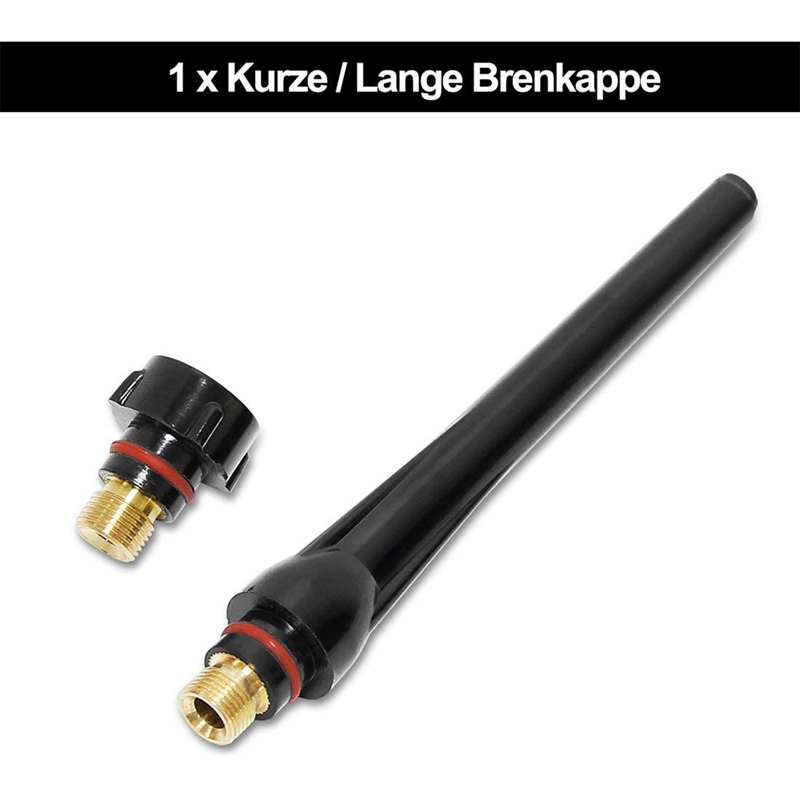 TIG Welding Accessories Set, Adapter Sleeves+ Housing+ Ceramic Nozzles+ Tungsten Electrodes for WP-26 TIG Welding Torch