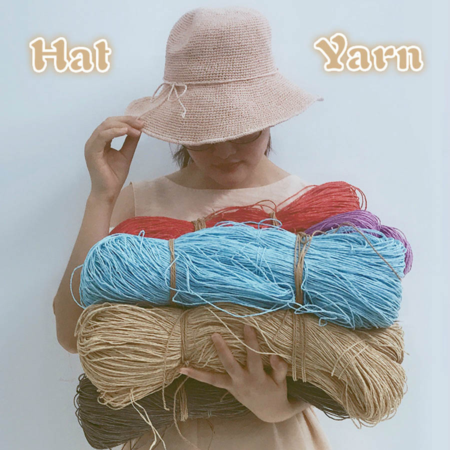 Sommerhue garn garn til strik 500 g/ lot raffia halmgarn hæklegarn til håndlavede hatte kurve håndværk