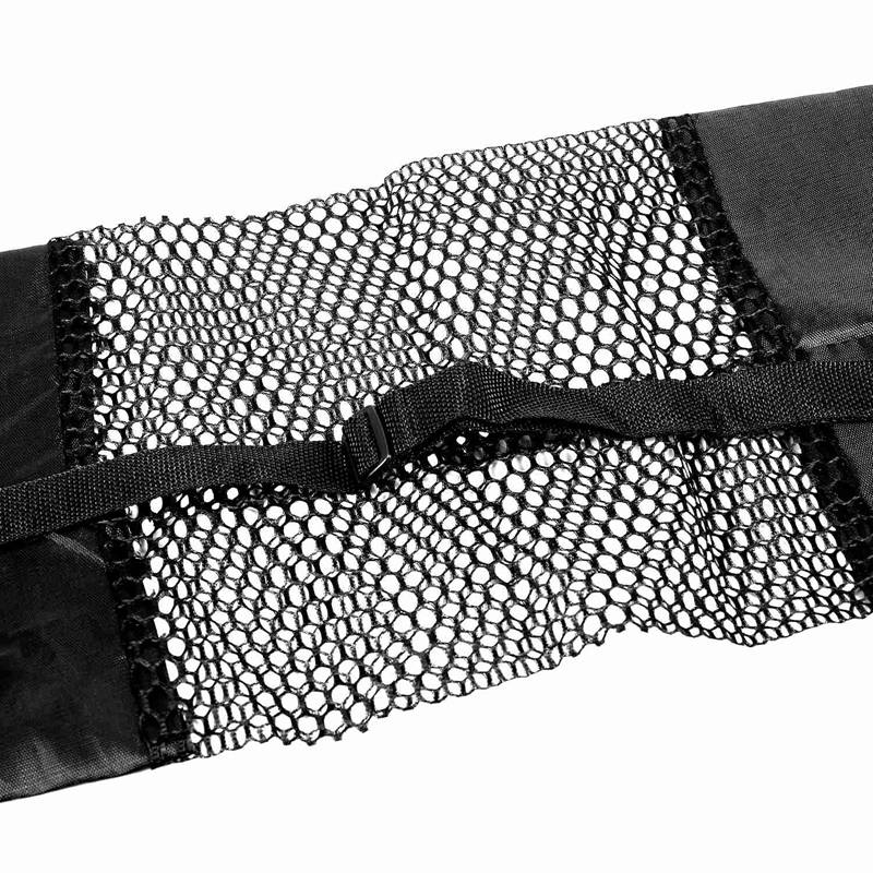 Tragbare, schwarze pilatesmatten-tragetasche aus netzgewebe für yoga