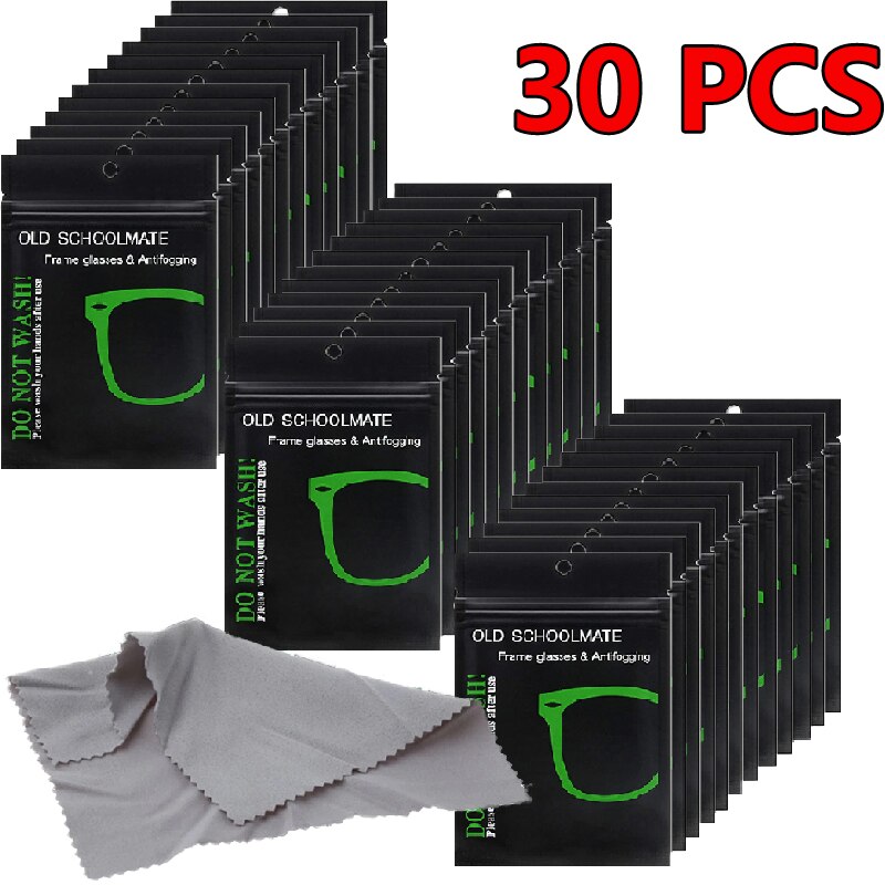30Pcs Reusable Anti-Fog Glasses Wipes Suede Pre-moistened Antifog Lens Cloth Defogger Eyeglass Wipe Eye Glasses Prevent Fogging: 30pcs