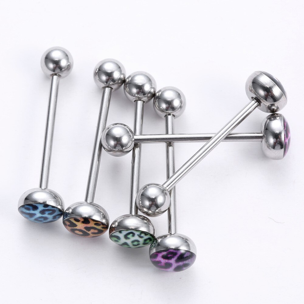 6 Stks/set Rvs Tong Piercing Set Langue Piercing Tong Stud Ring Ballen Voor Vrouwen Tong Bars Barbell Lichaam Sieraden