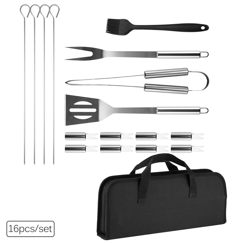 20Pcs BBQ Utensils Barbecue Grilling BBQ Tools Set Stainless Steel Kit Utensil Accessories Camping Outdoor Cooking Tools