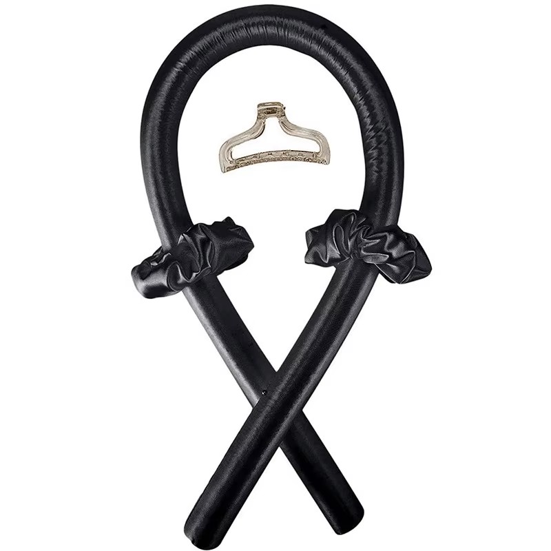 2pcs Heat Free Hair Curler Satin Silk Sleeping Cap Set Headwrap for Natural Curly Hair Long Hair Care Wave Sleeping Curling Tool: Red