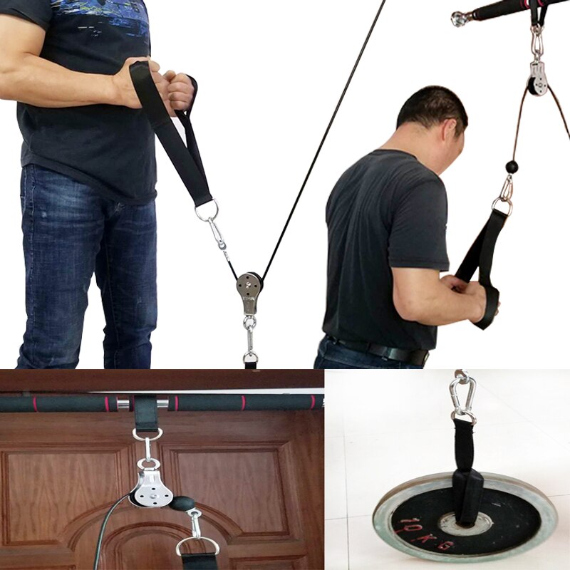 Adjustable DIY 3m LAT Pulley Cable Machine Cable Pulley System Home Gym Fitness Weight Lifting Triceps Biceps Workout Equipment