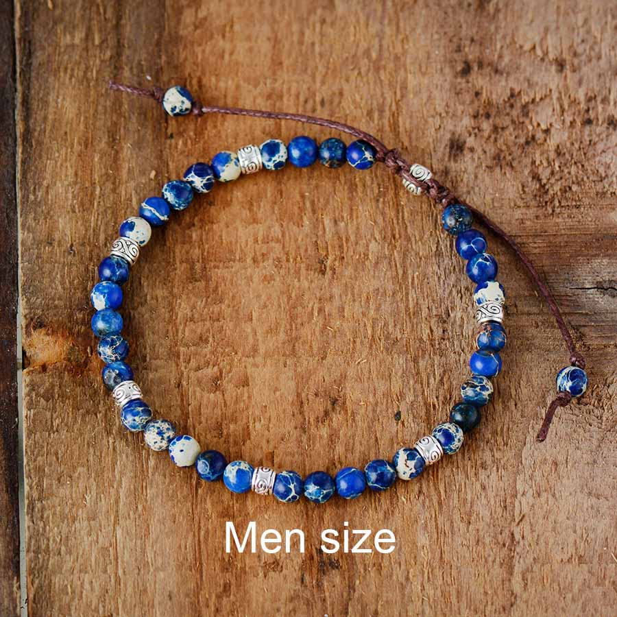 Premium Kralen Armbanden Steen Japser Fancy Vriendschap Armbanden Liefhebbers Koppels Yoga Armband Sieraden: Blue Men