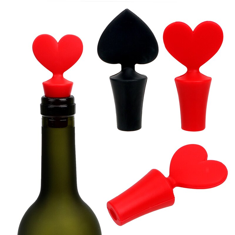 Bouchon de bouteille de bière et de vin en Silicone , mignon, en forme de Poker, sans fuite, bouchon en liège, outils de Bar, nouveauté bouchons de vin