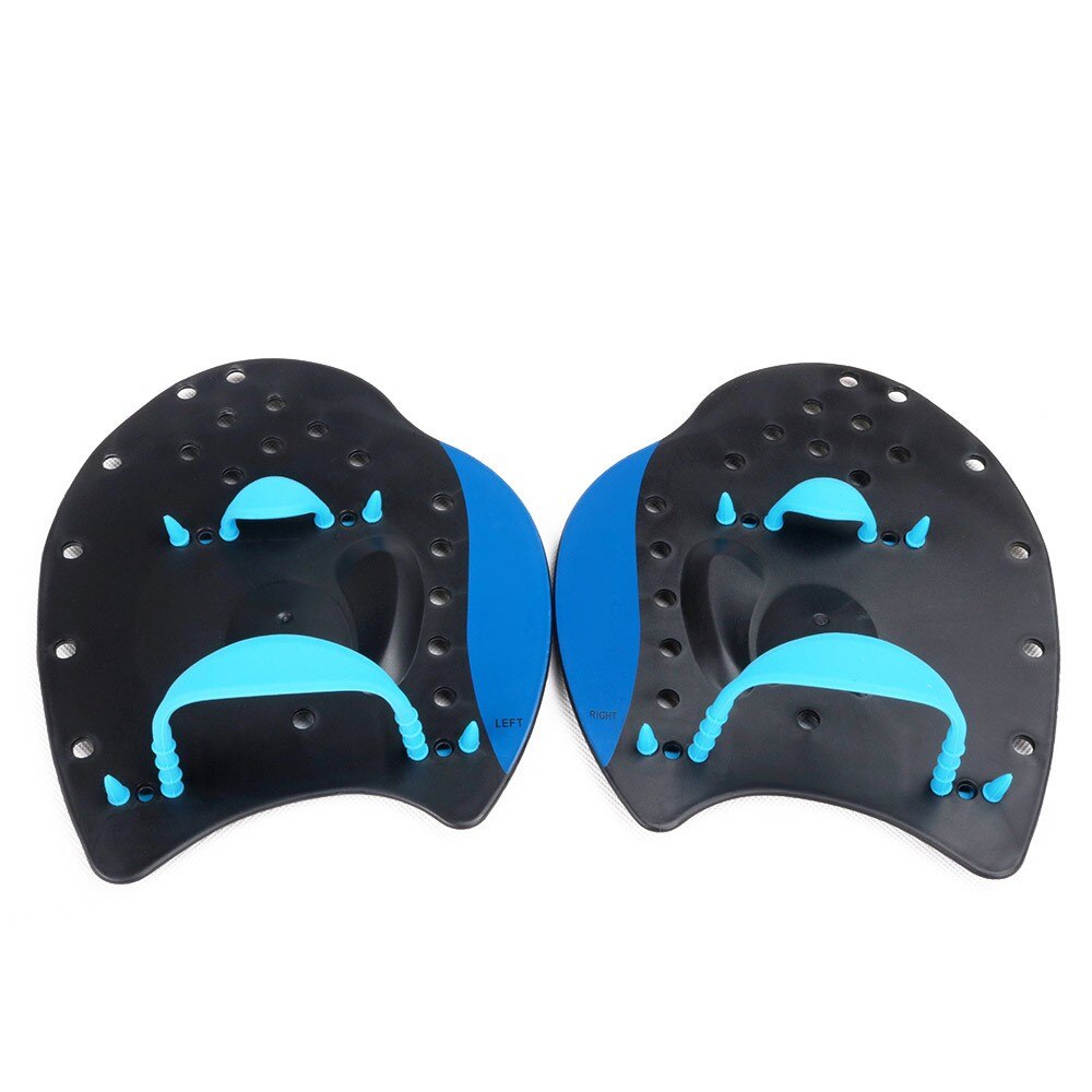1 Pair Swimming Paddles Swimming Strokes Correction Tools Adjustable Hand Webbed Gloves for Adult Children: Blue / L