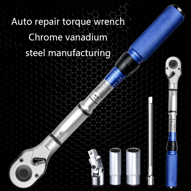 Torque Wrench Repair Tools Adjustable Workshop House Vechile with Quick Release Button Mechanism Spanner Hand Tool