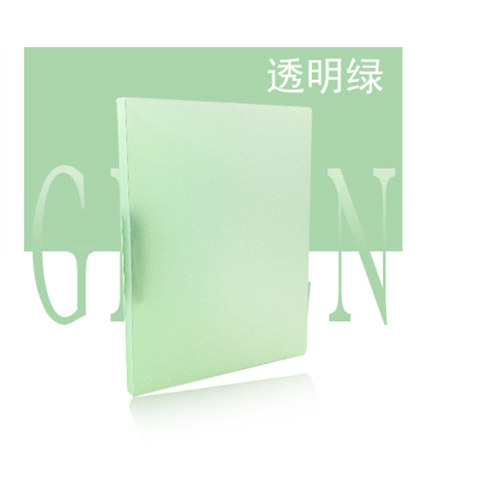 EZONE A4 Transparent File Folder Plastic Candy Color Folder Loose-leaf Clip File Office Paper Storage Bag Office Stationery: Green