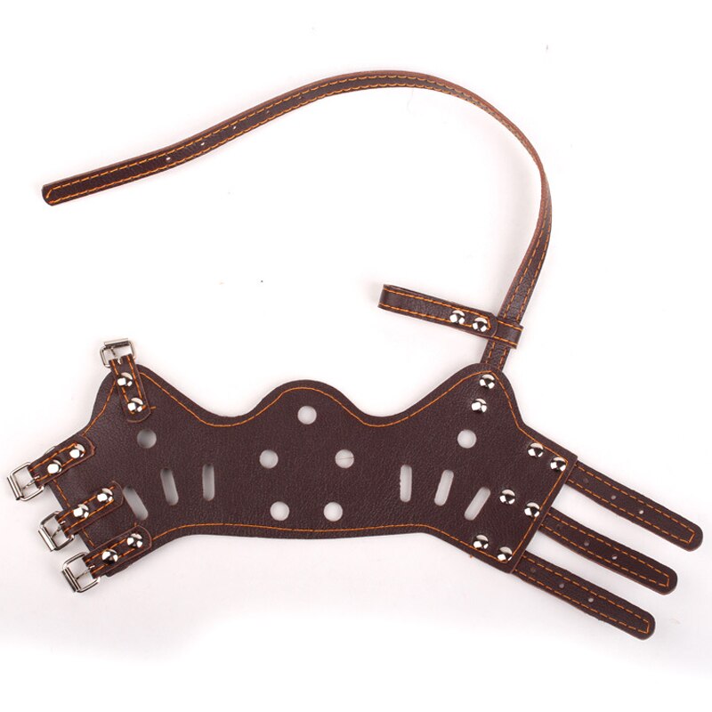 Muselière en cuir PU pour chien, ajustable, masque respirant pour petits et grands chiens, Anti-aboiement/morsure, sécurité à mâcher, muselière d&#39;entraînement pour animaux de compagnie