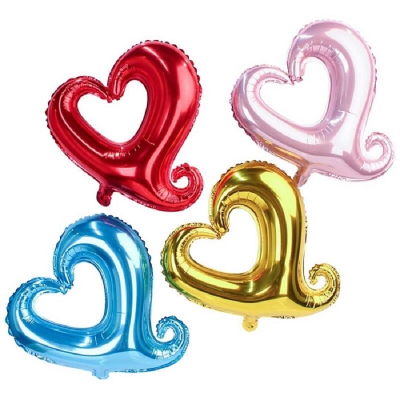 5pcs 18inch Heart Shape Foil Balloons Wedding Happy Birthday Party Year Ballon Event Decoration Celebration Souvenirs Favors
